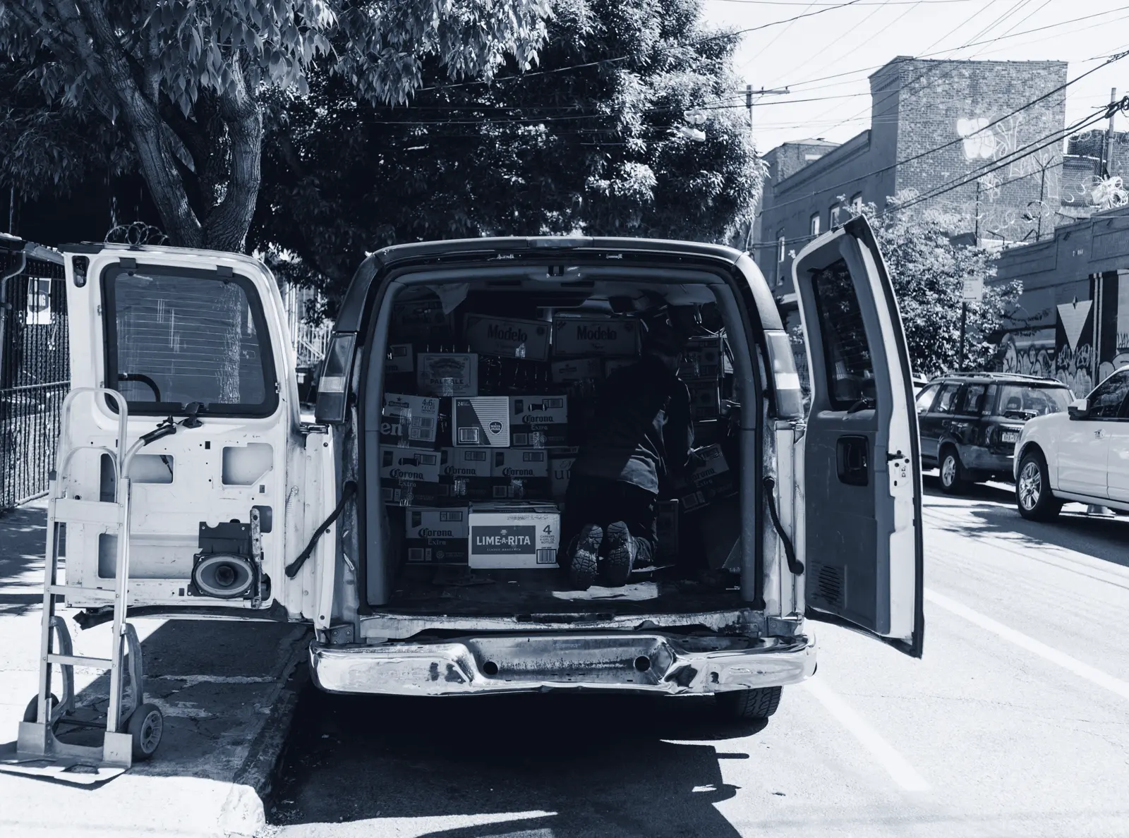 Delivery van with parcels ready for the last mile